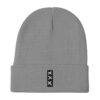 Introducing the SUBTLE & MIGHTY XXX (3 Amsterdam Crosses) embroidered Beanie—a gray knit beanie with a folded brim, adorned on the front with a small black patch showcasing three vertically arranged white Xs, subtly inspired by the iconic Amsterdam Crosses. This beanie captures a SUBTLE & MIGHTY vibe, making it an effortless addition to any outfit. Introducing the SUBTLE & MIGHTY XXX (3 Amsterdam Crosses) embroidered Beanie—a gray knit beanie with a folded brim, adorned on the front with a small black patch showcasing three vertically arranged white Xs, subtly inspired by the iconic Amsterdam Crosses. This beanie captures a SUBTLE & MIGHTY vibe, making it an effortless addition to any outfit.
